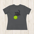 Women's Cut - Black Cat Pickleball Pounce T-Shirt