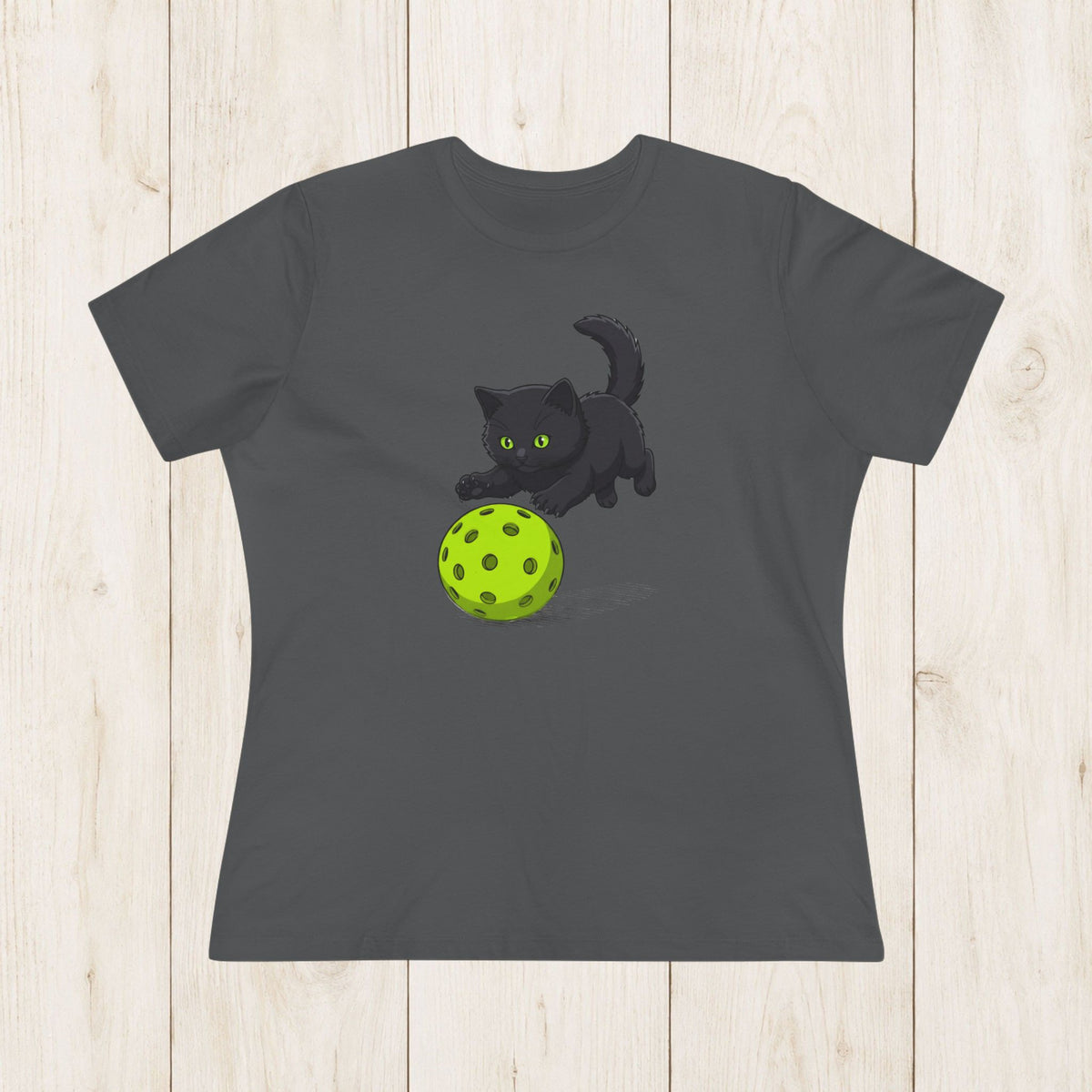 Women's Cut - Black Cat Pickleball Pounce T-Shirt