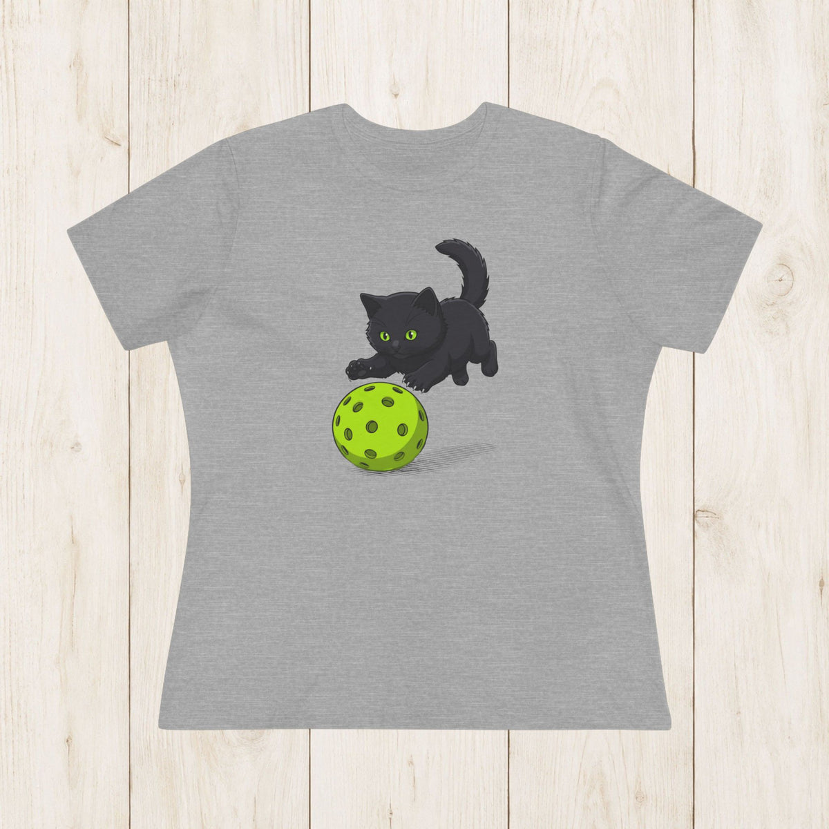 Women's Cut - Black Cat Pickleball Pounce T-Shirt