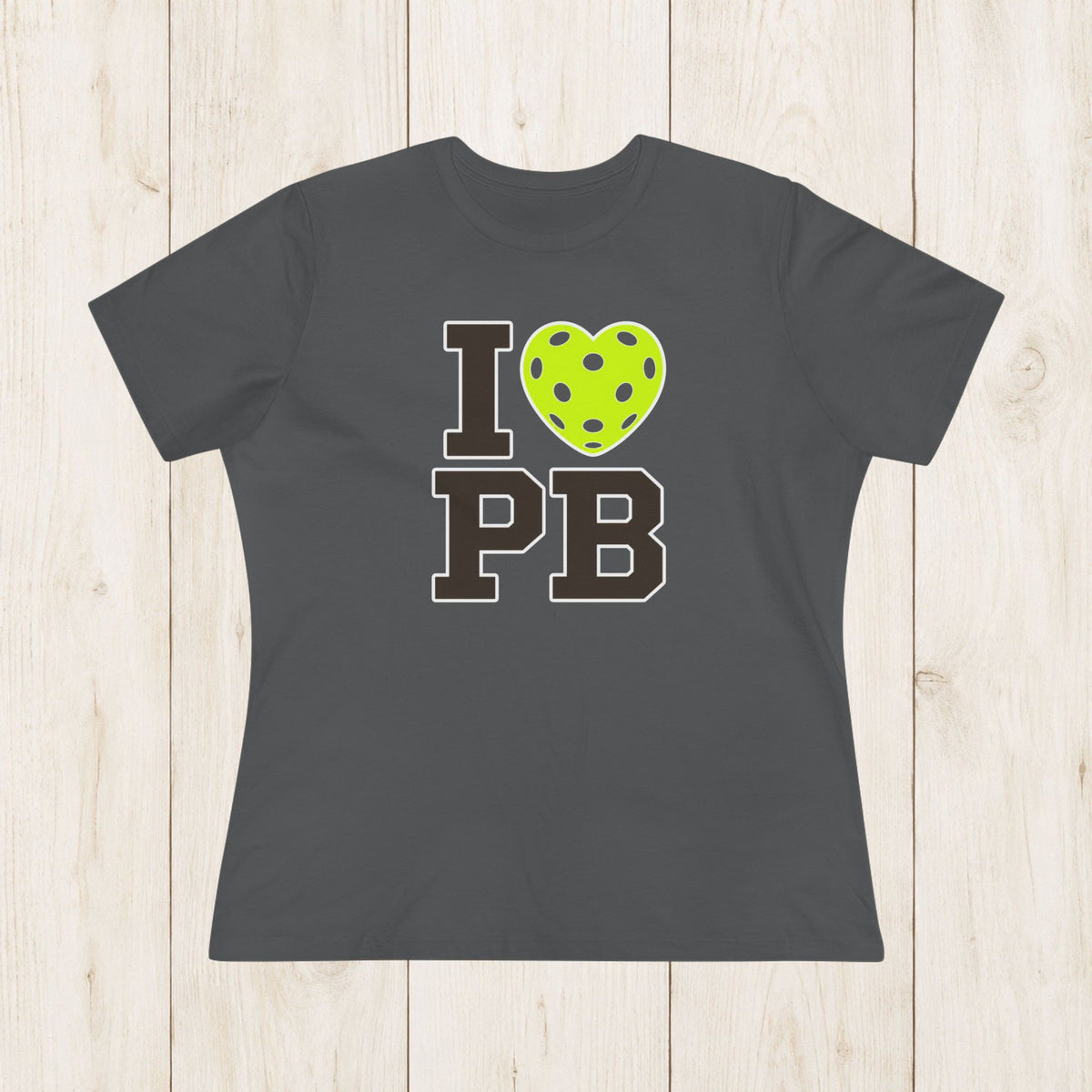 Women's Cut - I Heart Pickleball Stacked