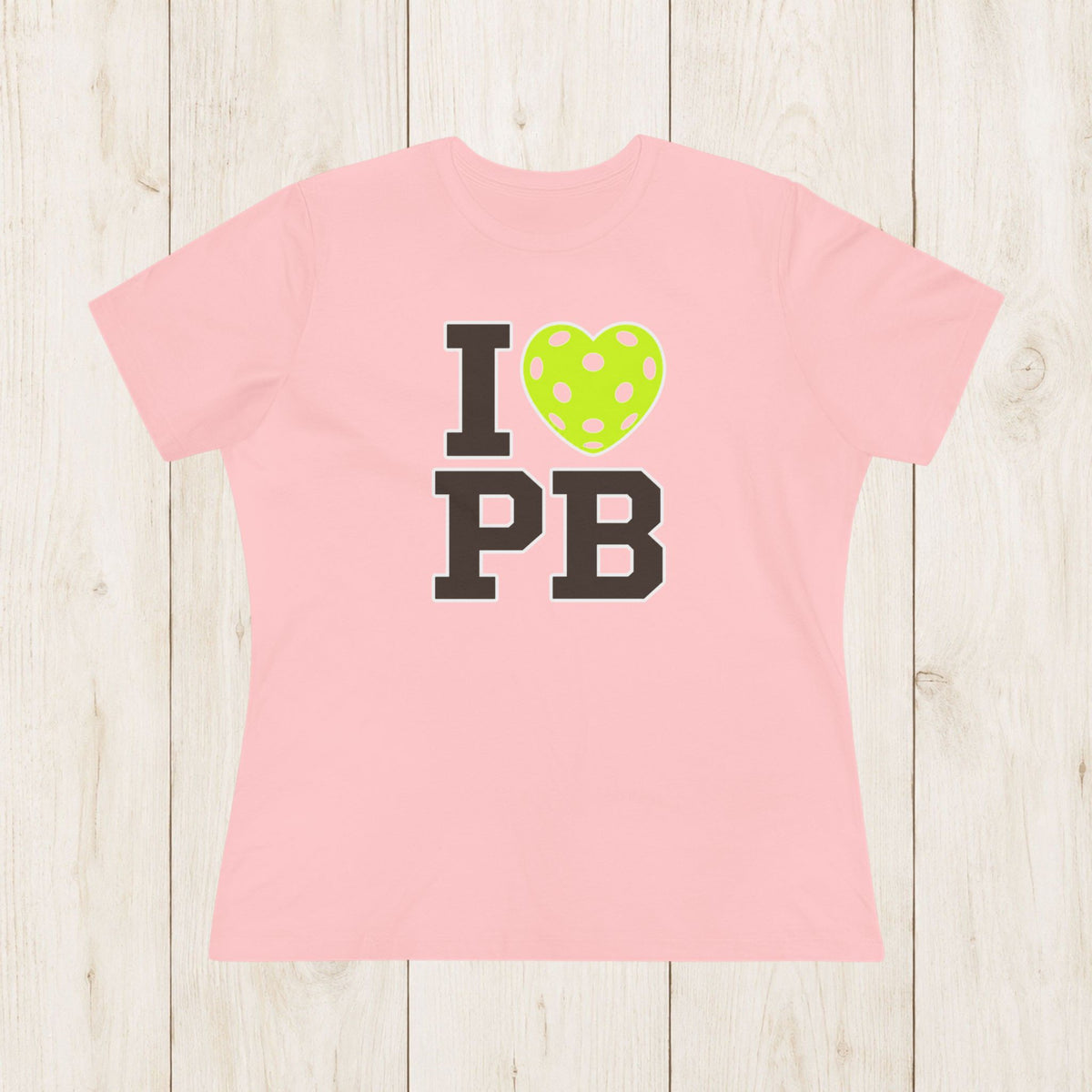 Women's Cut - I Heart Pickleball Stacked
