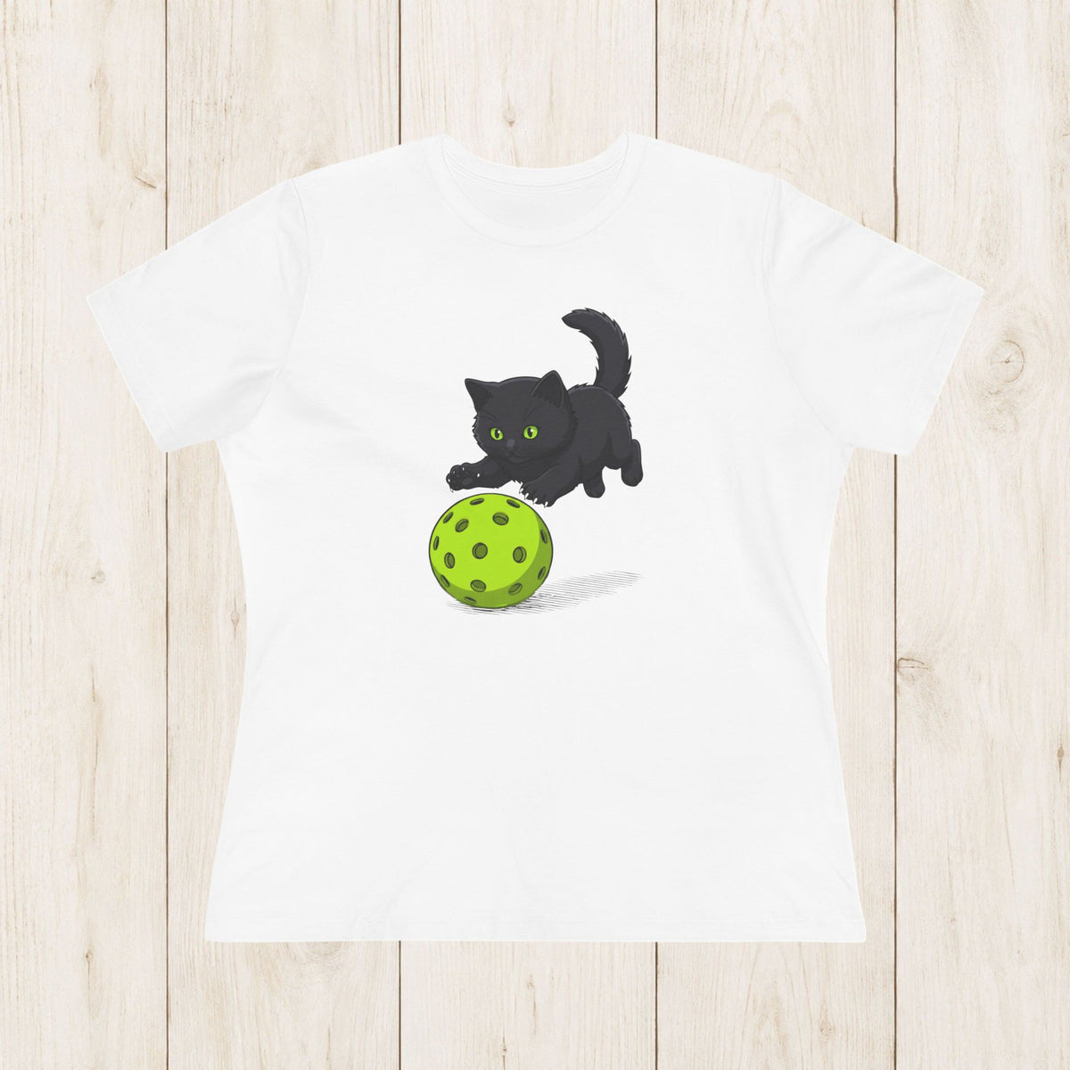 Women's Cut - Black Cat Pickleball Pounce T-Shirt