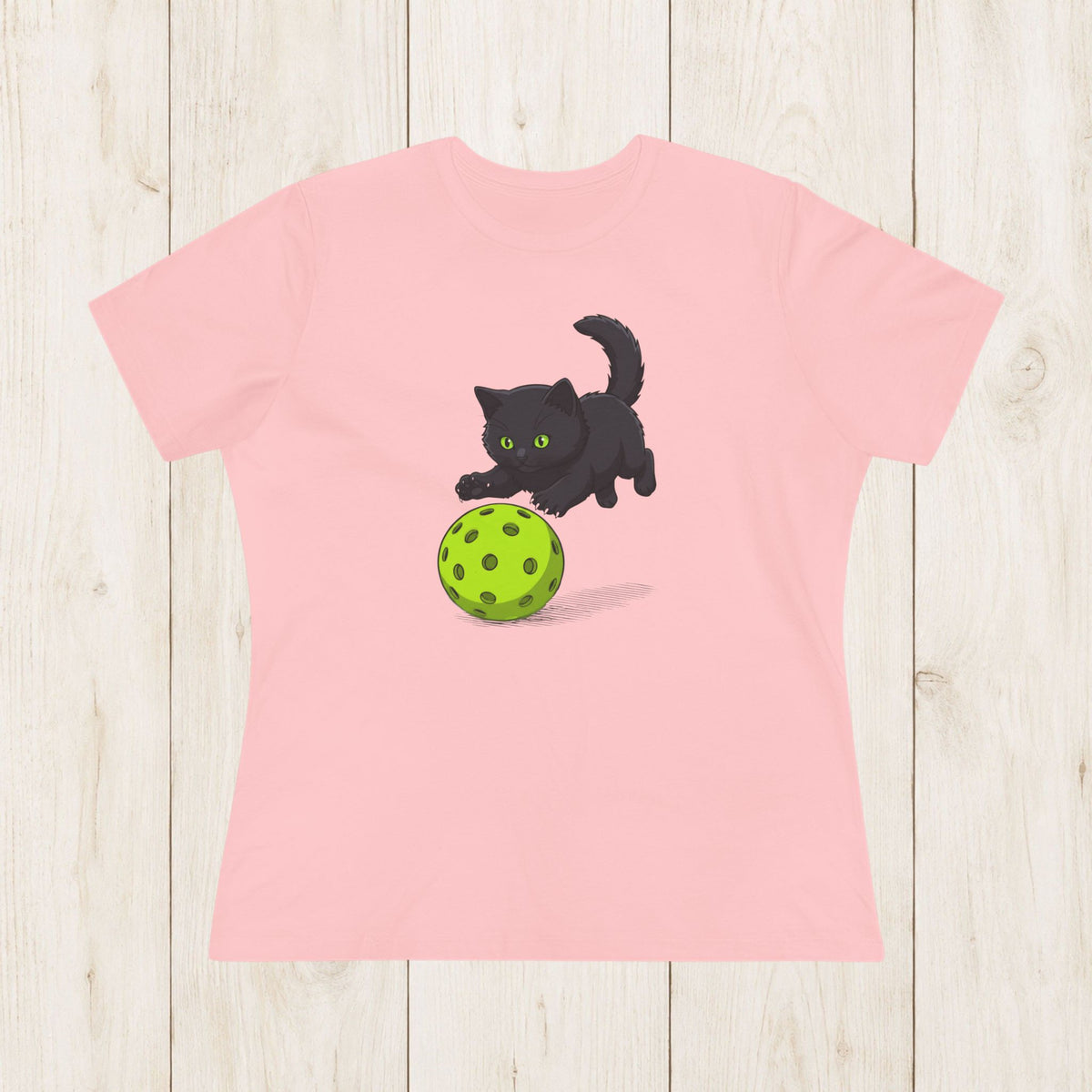 Women's Cut - Black Cat Pickleball Pounce T-Shirt