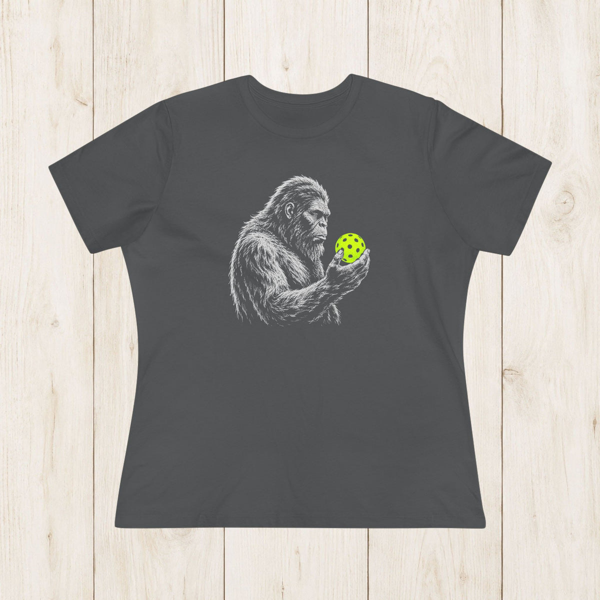Women's Cut - Sasquatch Neon Pickleball Thinker