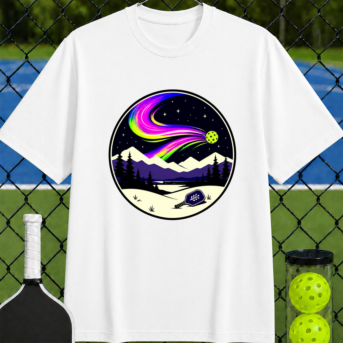 Pickleball Northern Lights T-Shirt - Unisex