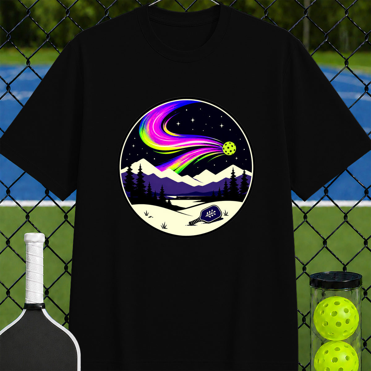 Pickleball Northern Lights T-Shirt - Unisex