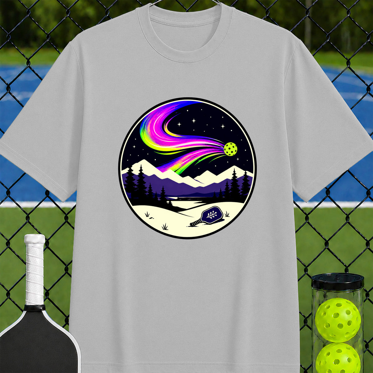 Pickleball Northern Lights T-Shirt - Unisex
