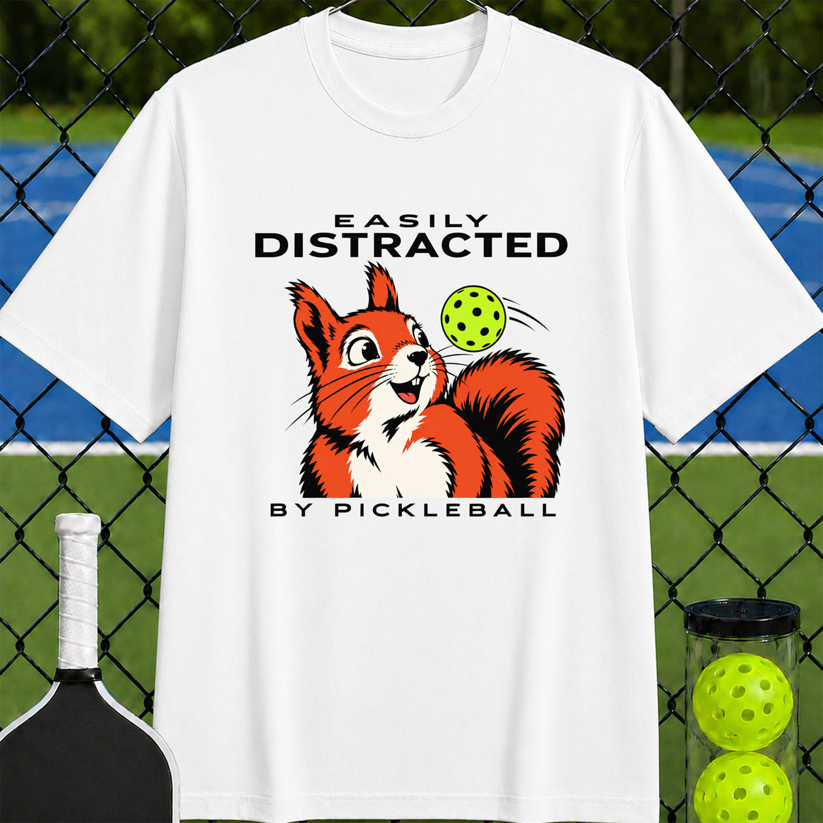 Easily Distracted by Pickleball Squirrel T-Shirt - Unisex