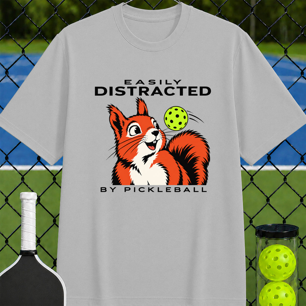 Easily Distracted by Pickleball Squirrel T-Shirt - Unisex