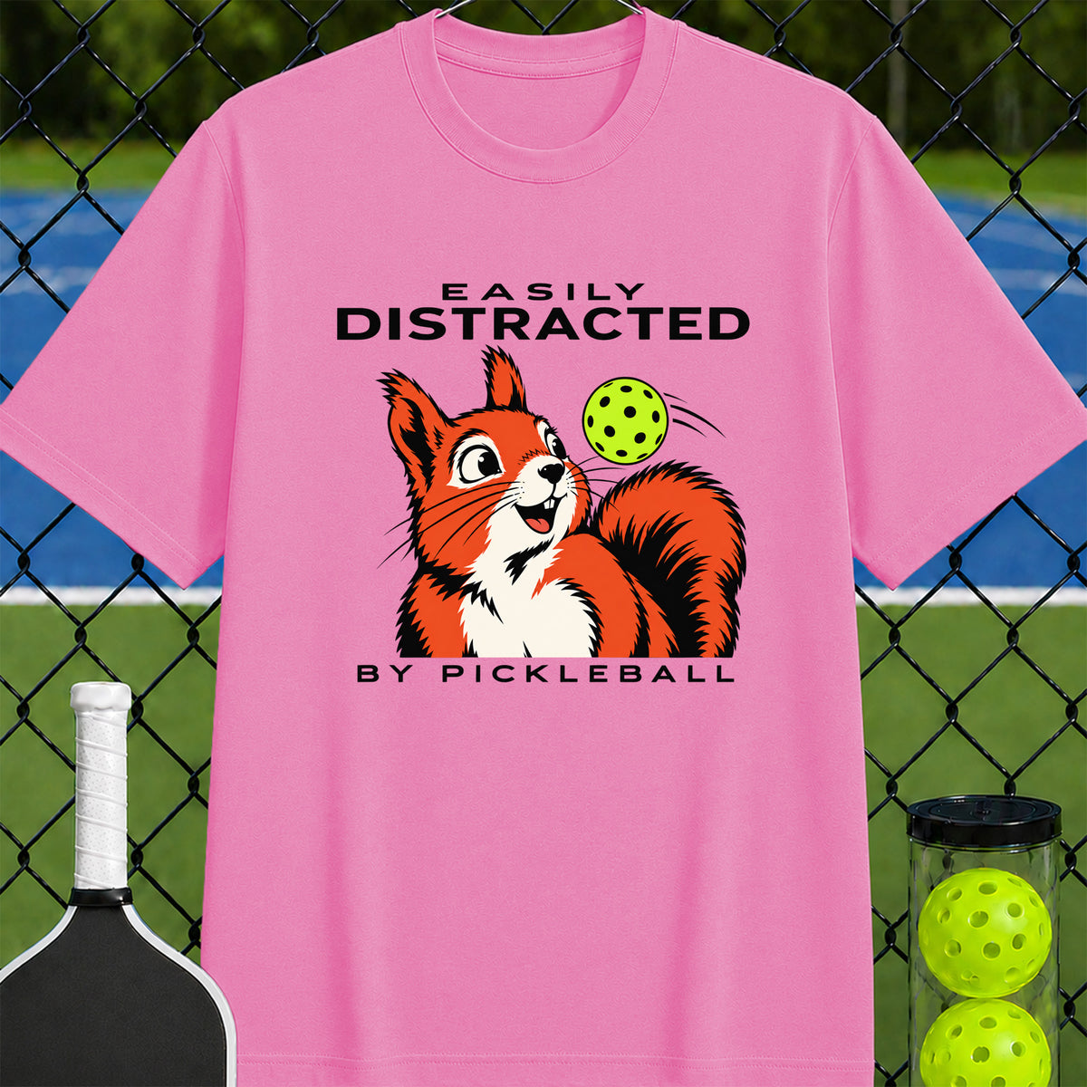 Easily Distracted by Pickleball Squirrel T-Shirt - Unisex