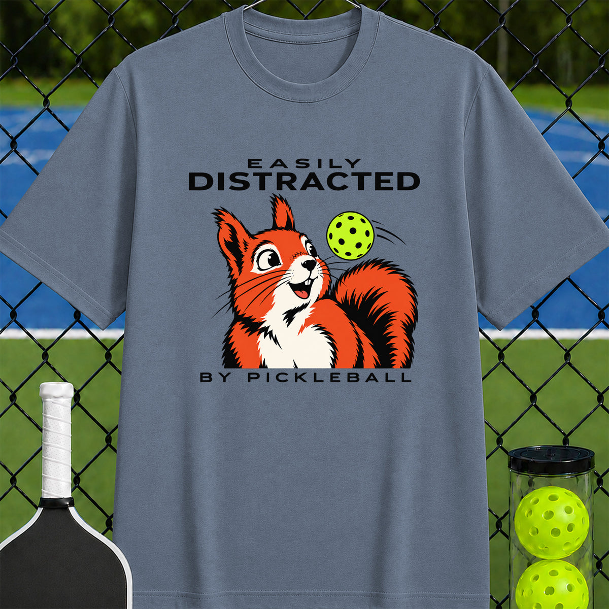 Easily Distracted by Pickleball Squirrel T-Shirt - Unisex