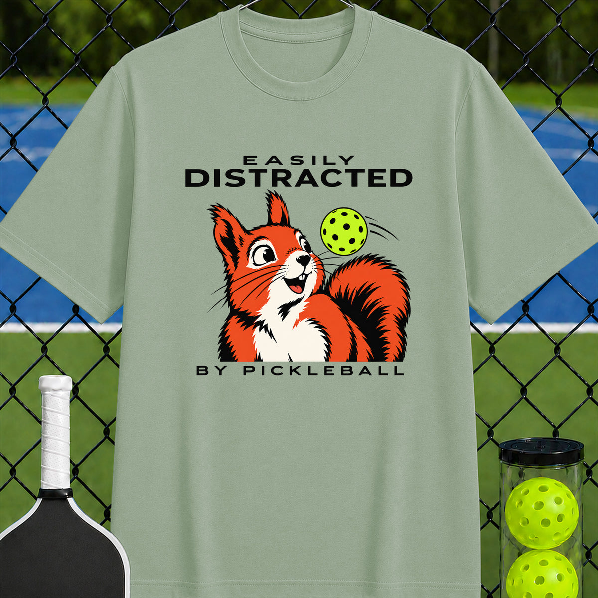 Easily Distracted by Pickleball Squirrel T-Shirt - Unisex