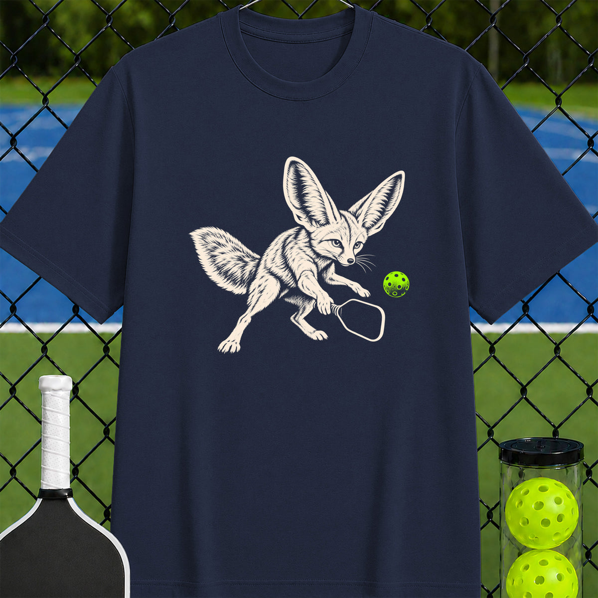 Fennec Fox Plays Pickleball T-Shirt - Unisex