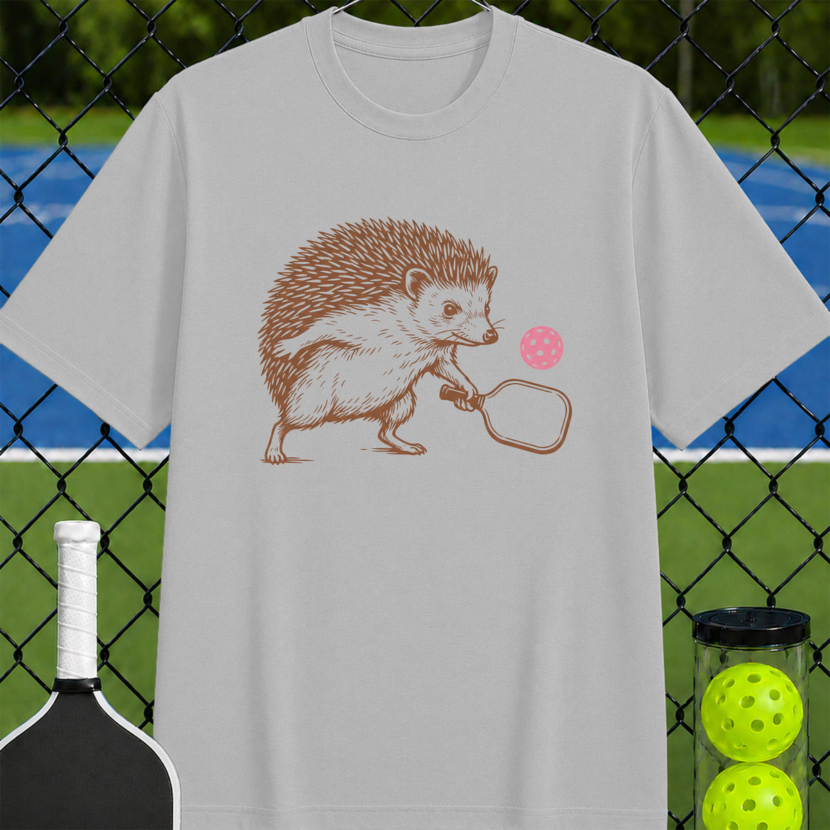 Happy Hedgehog Pickleball T-Shirt - Unisex