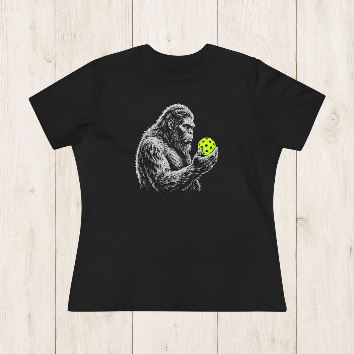 Women's Cut - Sasquatch Neon Pickleball Thinker