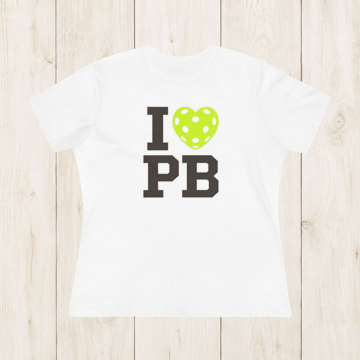 Women's Cut - I Heart Pickleball Stacked