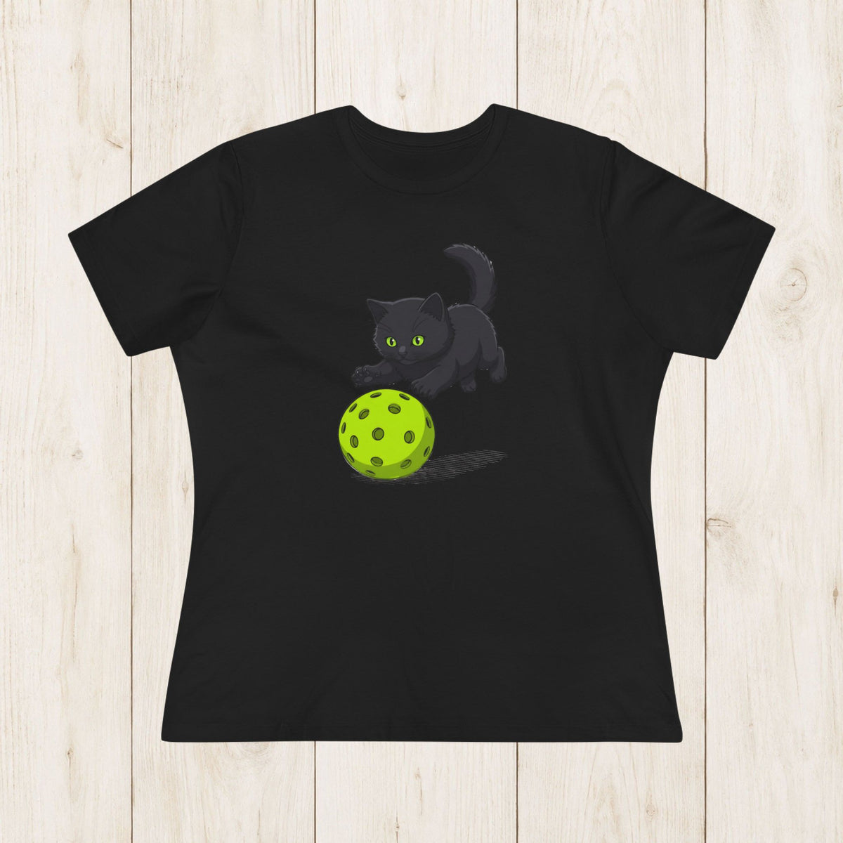 Women's Cut - Black Cat Pickleball Pounce T-Shirt