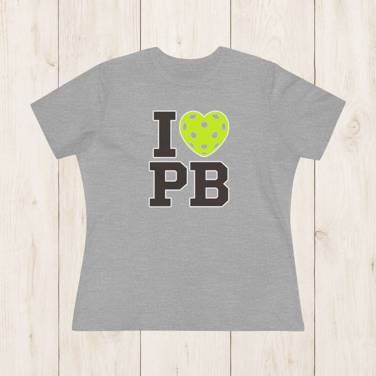 Women's Cut - I Heart Pickleball Stacked