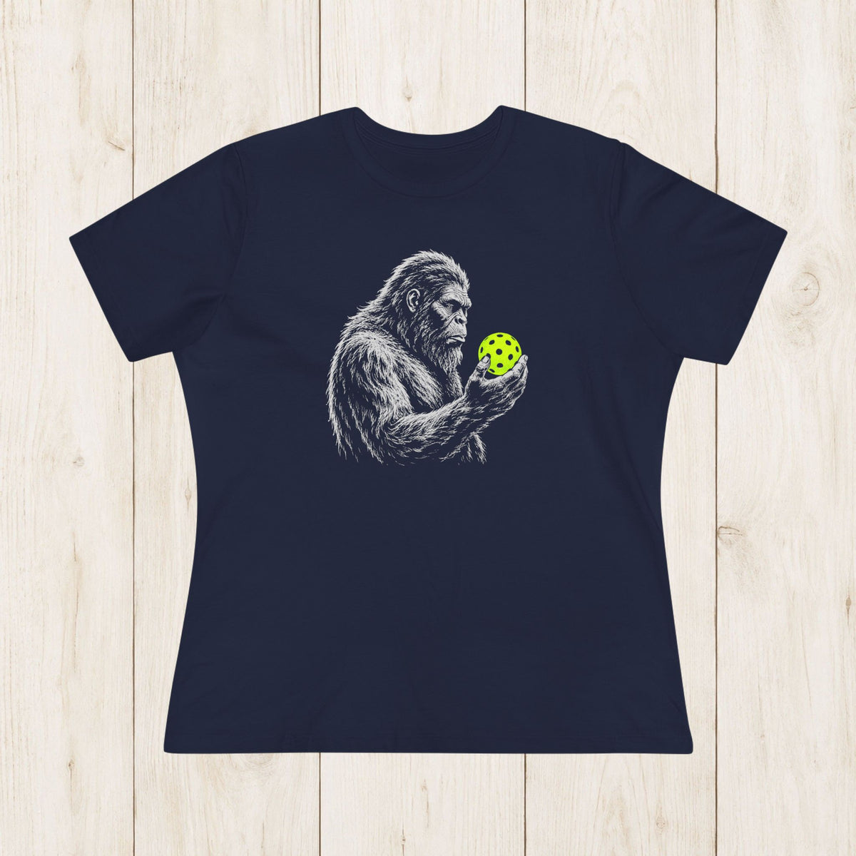 Women's Cut - Sasquatch Neon Pickleball Thinker