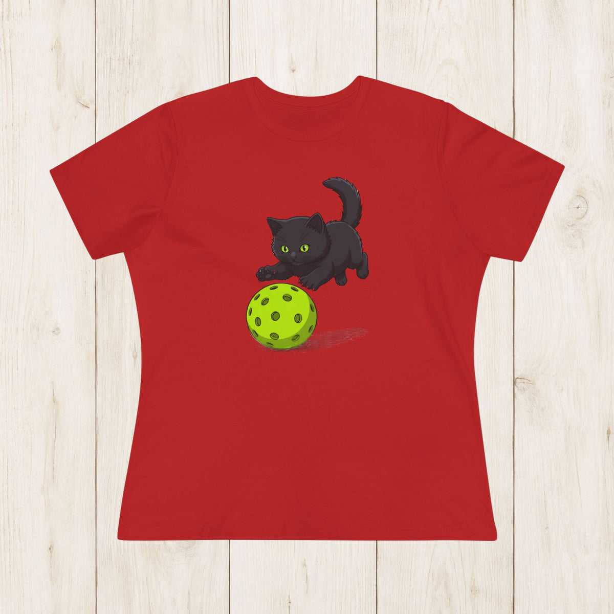 Women's Cut - Black Cat Pickleball Pounce T-Shirt