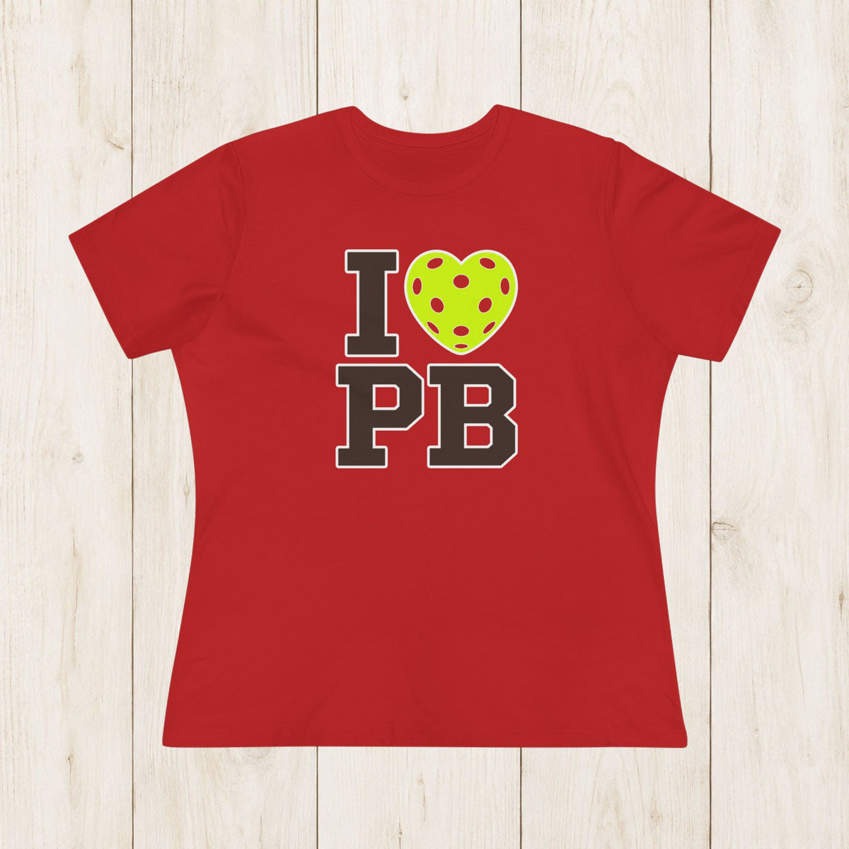 Women's Cut - I Heart Pickleball Stacked
