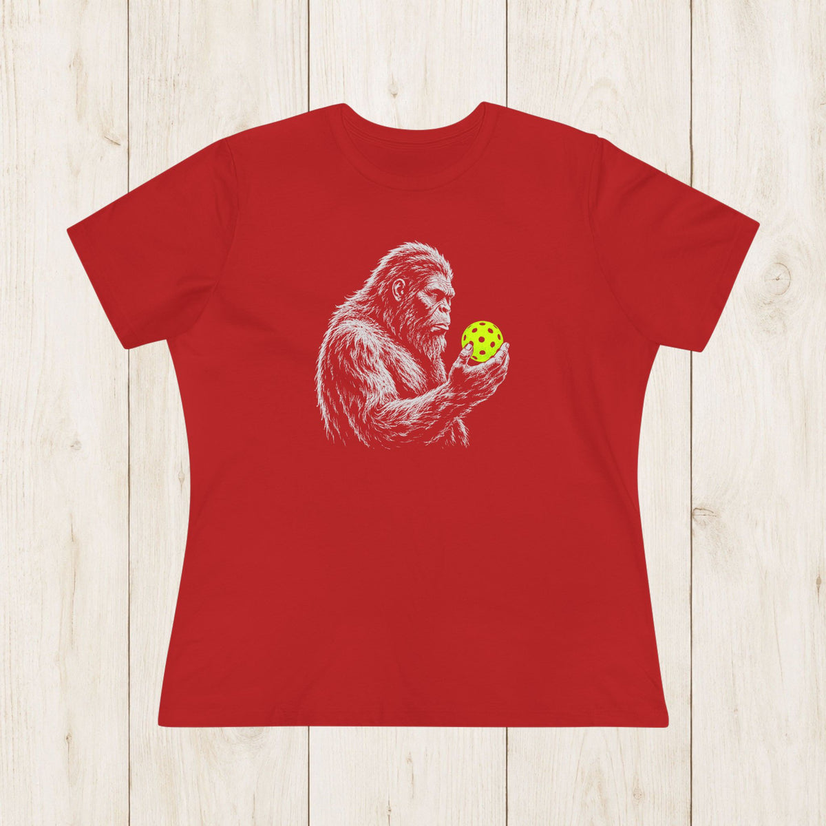 Women's Cut - Sasquatch Neon Pickleball Thinker