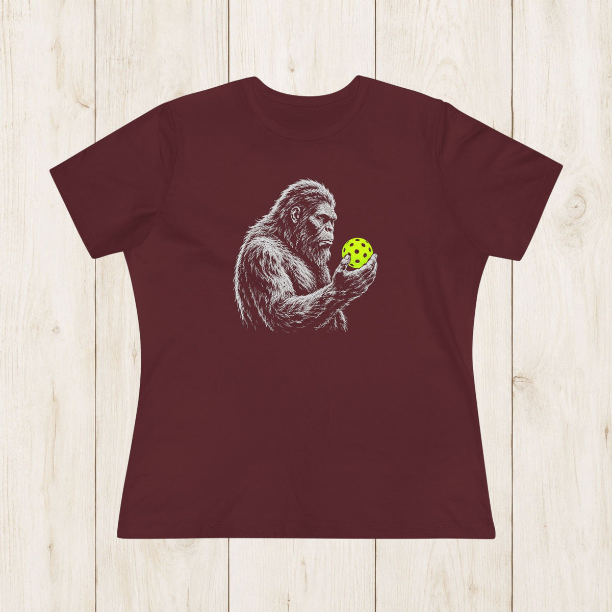 Women's Cut - Sasquatch Neon Pickleball Thinker