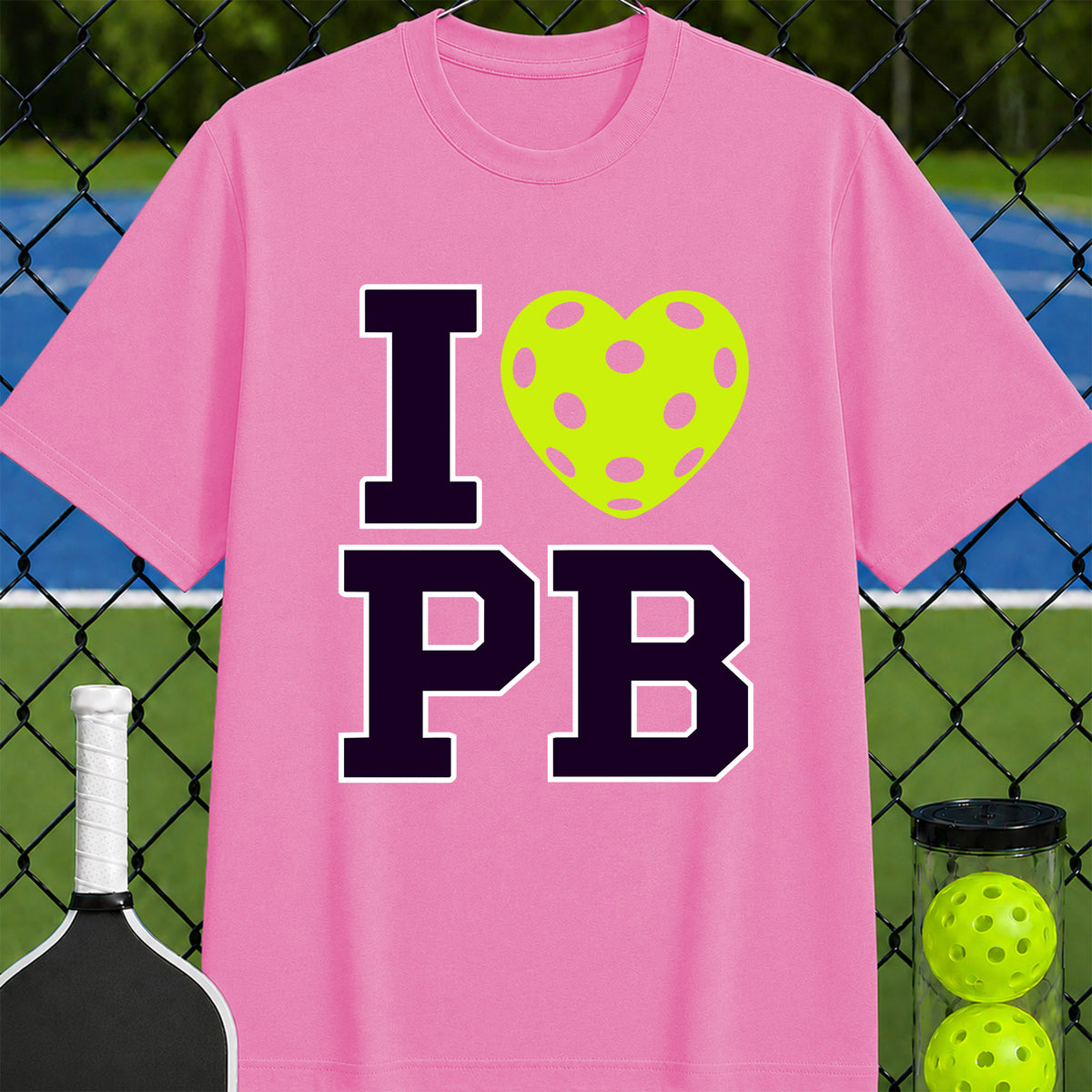 I Heart Pickleball Stacked T-Shirt - Unisex