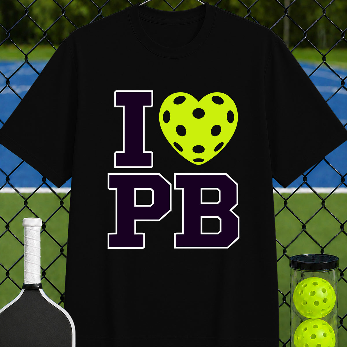 I Heart Pickleball Stacked T-Shirt - Unisex