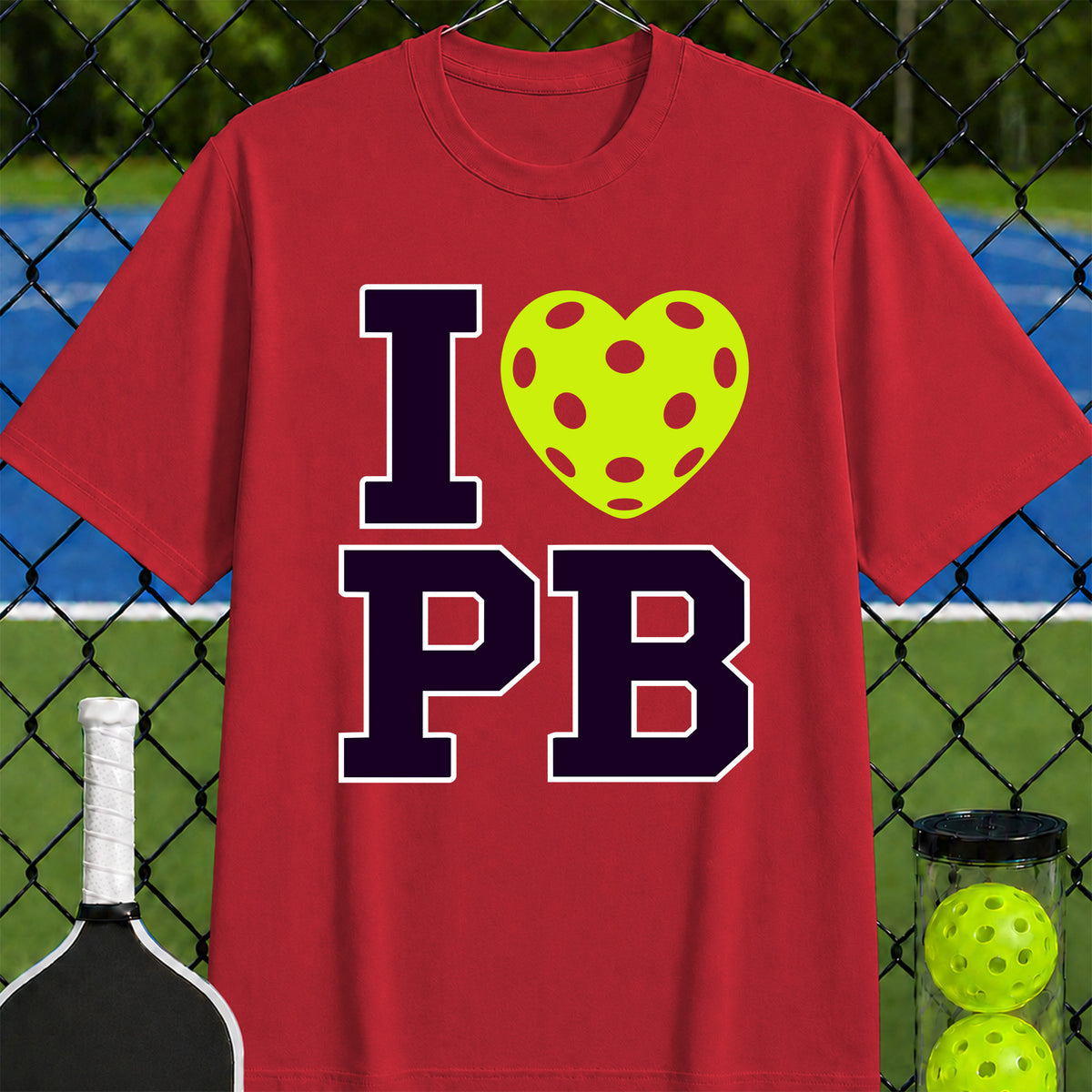 I Heart Pickleball Stacked T-Shirt - Unisex