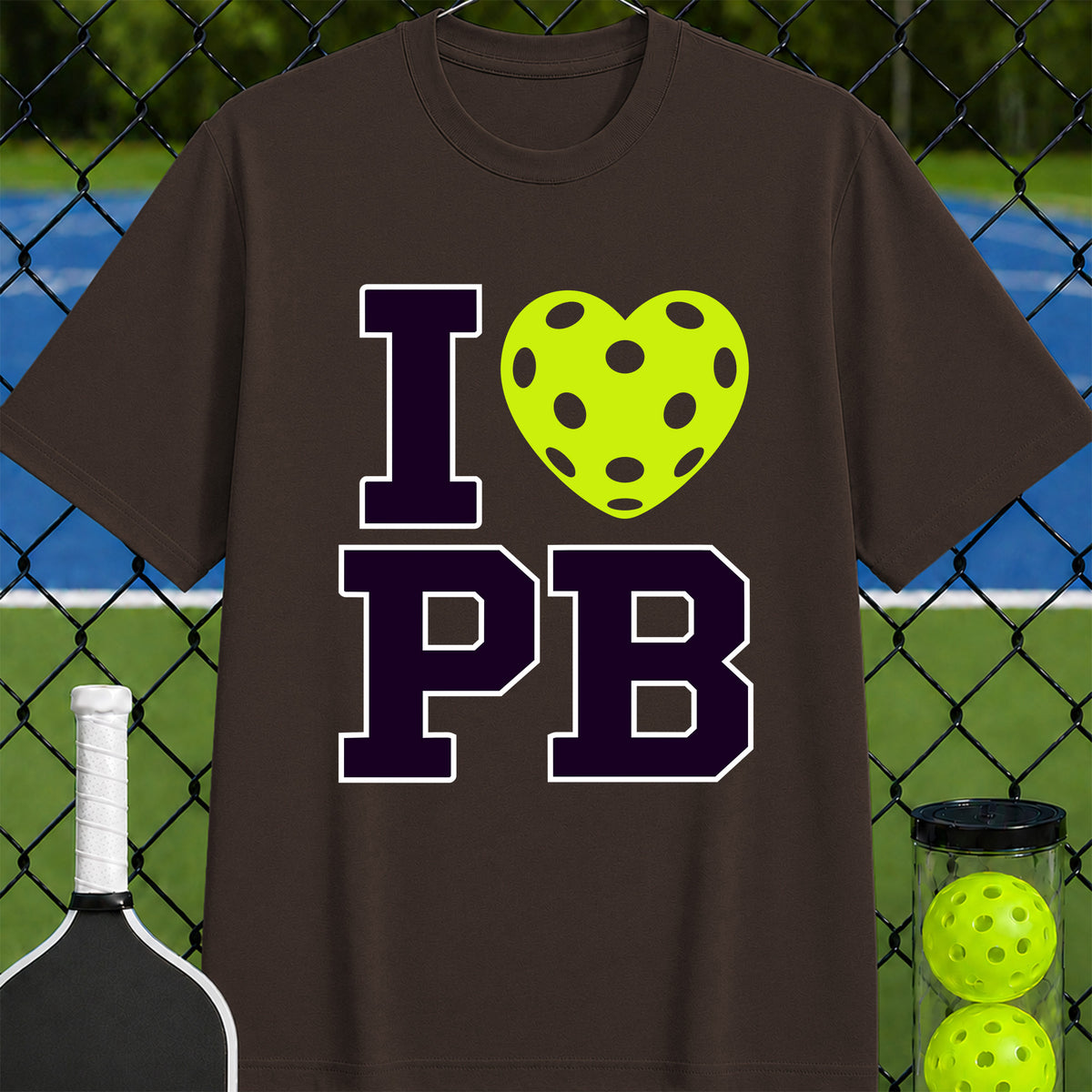 I Heart Pickleball Stacked T-Shirt - Unisex