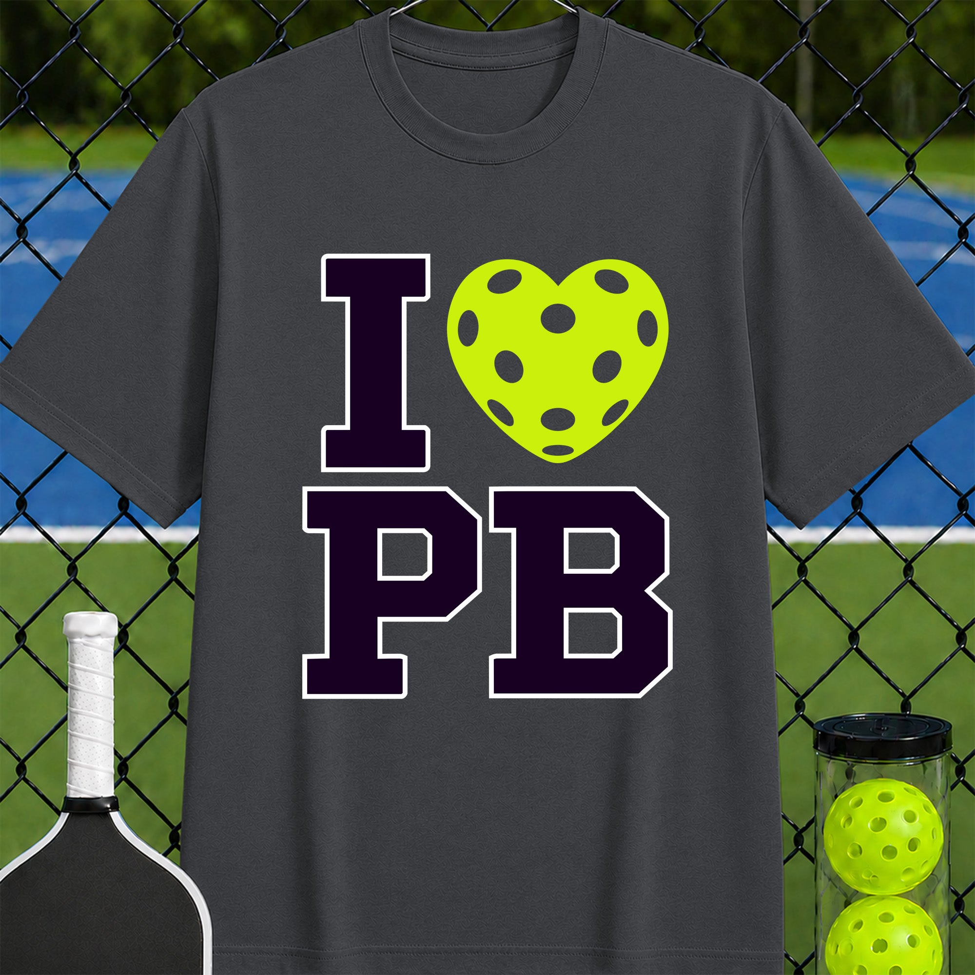 I Heart Pickleball Stacked T-Shirt - Unisex
