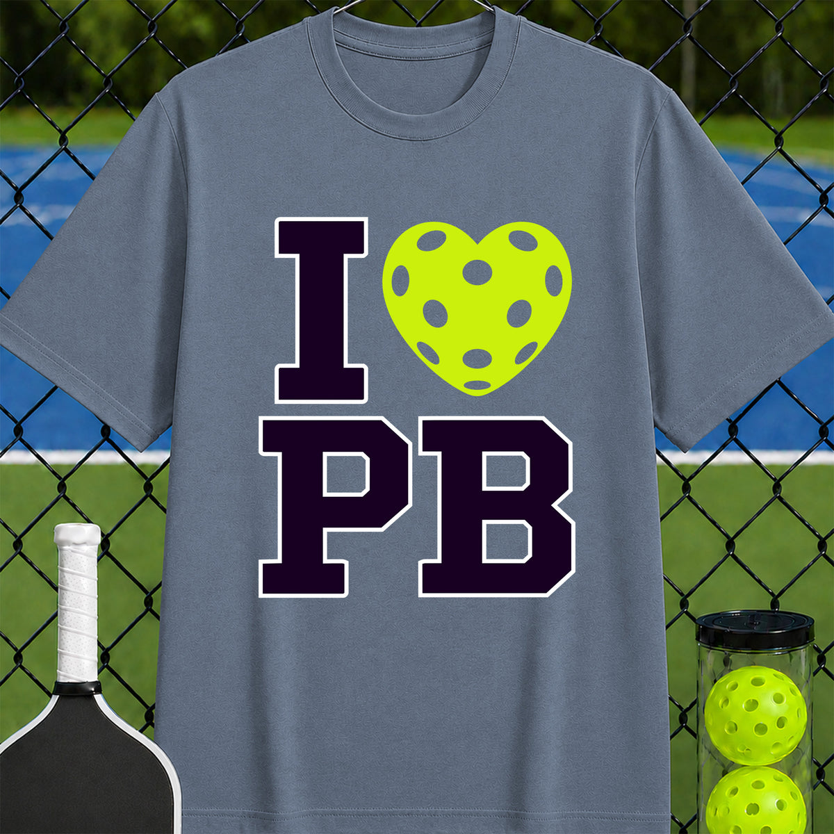 I Heart Pickleball Stacked T-Shirt - Unisex