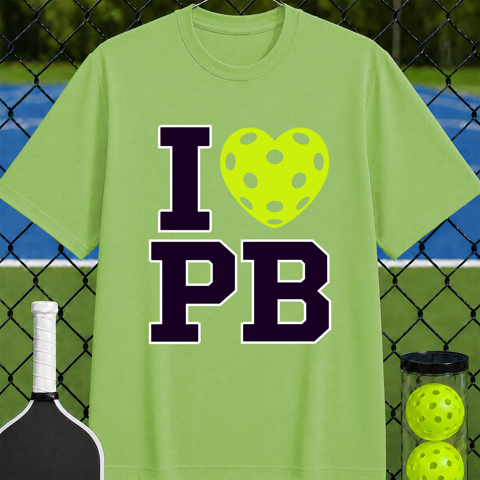I Heart Pickleball Stacked T-Shirt - Unisex