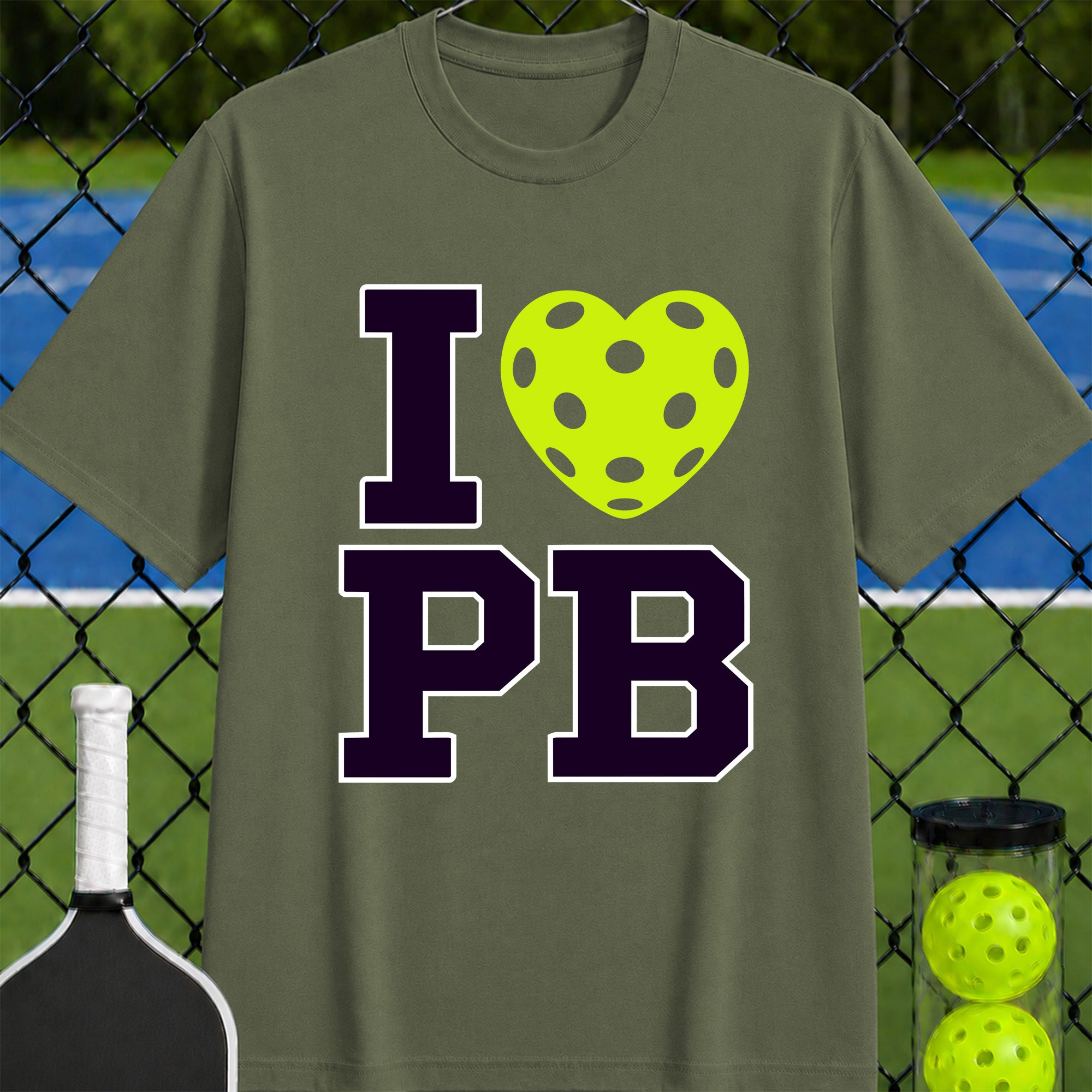 I Heart Pickleball Stacked T-Shirt - Unisex