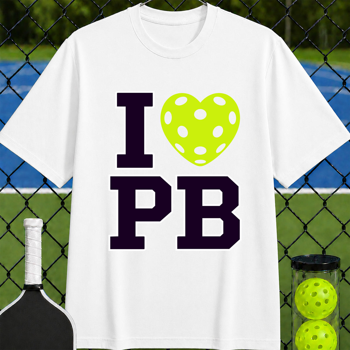 I Heart Pickleball Stacked T-Shirt - Unisex