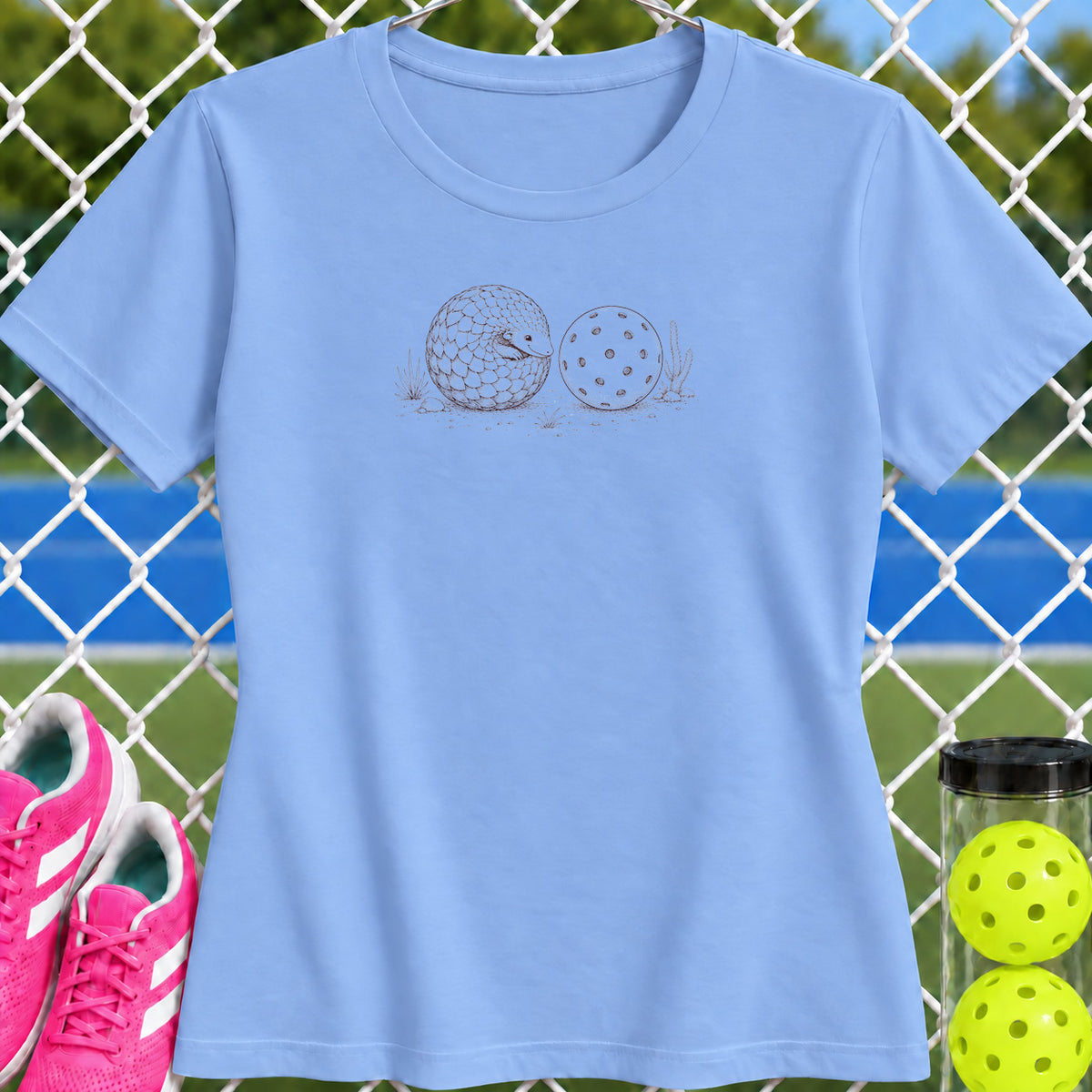 Women's Cut - Pangolin Loves Pickleball T-Shirt