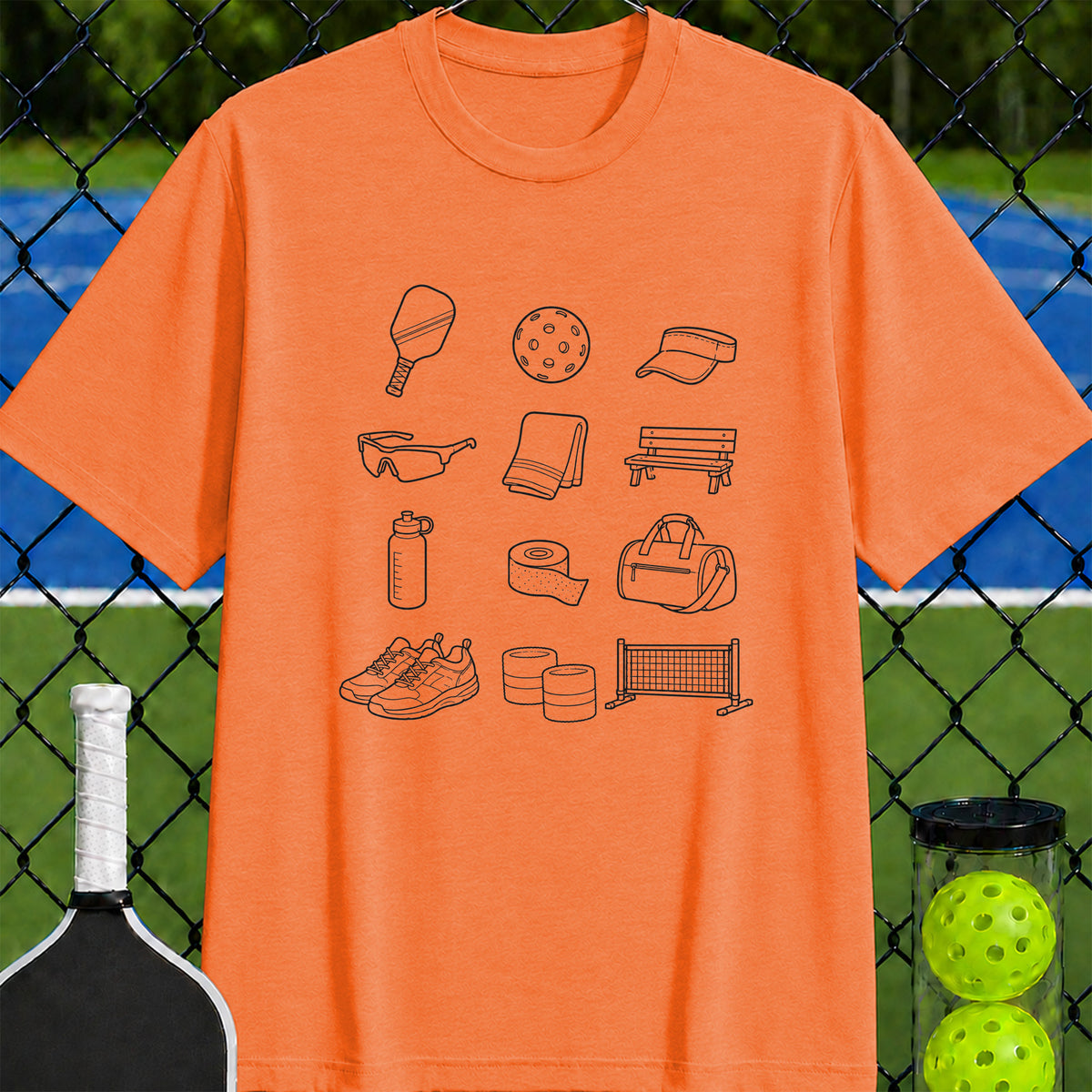 Pickleball Props Drawing T-Shirt - Unisex