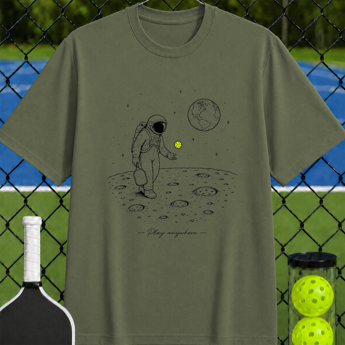Astronaut Plays Pickleball T-Shirt - Unisex