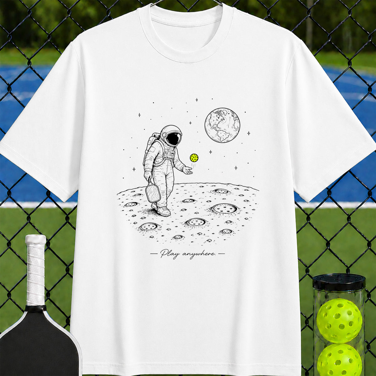 Astronaut Plays Pickleball T-Shirt - Unisex