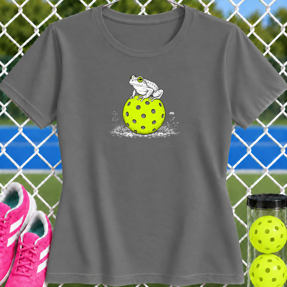 Women's Cut - Wise Pickleball Frog T-Shirt