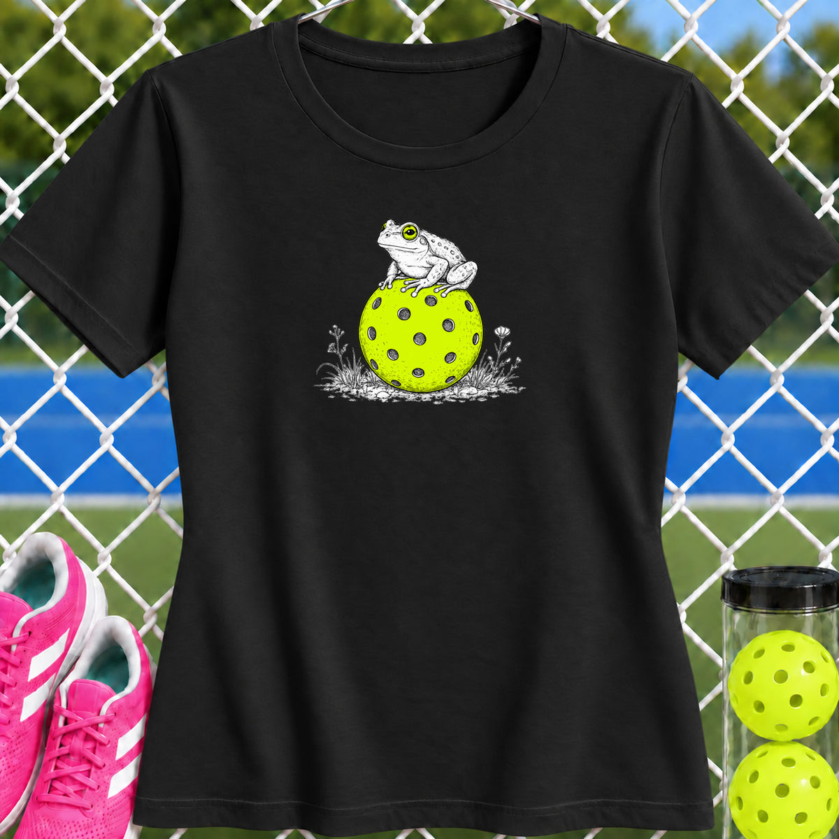 Women's Cut - Wise Pickleball Frog T-Shirt
