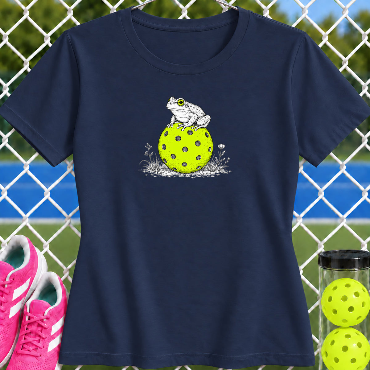 Women's Cut - Wise Pickleball Frog T-Shirt