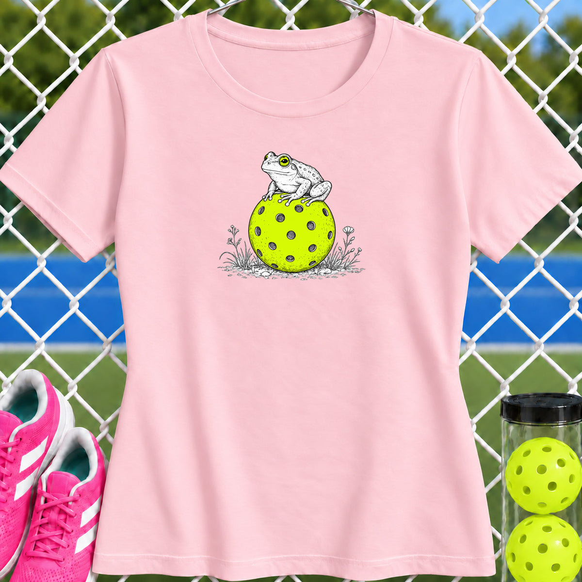 Women's Cut - Wise Pickleball Frog T-Shirt